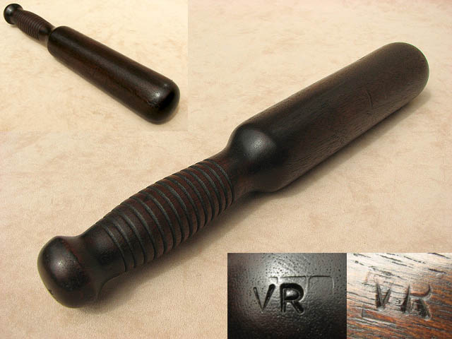 Mid Victorian baluster type truncheon engraved VR
